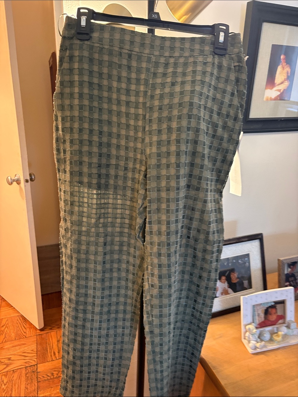 Women’s Olive Check Dress Pants